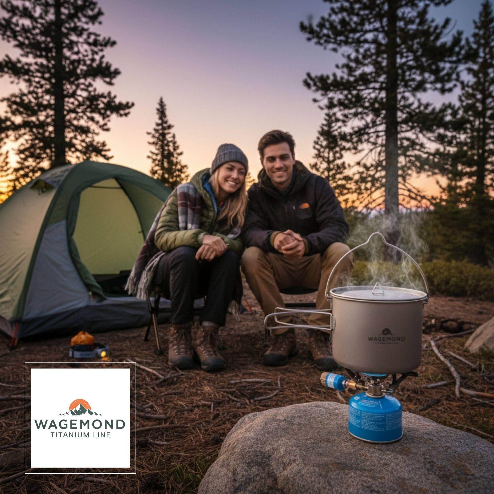 Pentola in titanio da 1600 ml – ultraleggera da campeggio in titanio – robusta pentola da esterno con manici pieghevoli per trekking, bushcraft, sopravvivenza e viaggi, insapore e senza BPA