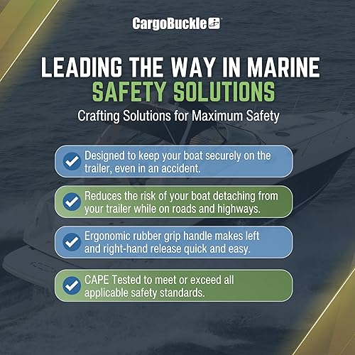 Miniatura 7 de BoatBuckle (F14221EC) G2 Gunwale - Retén de travesaño de 2 x 38 pulgadas con doble gancho en J recubierto de vinilo, resistencia a la rotura de 2500