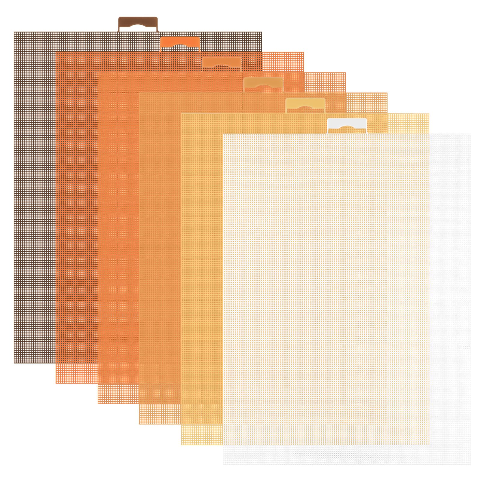 6 PCS 14 Count Plastic Mesh Canvas Sheets, 11x8.2 inch Plastic Cross Stitch Canvas for Cross Stitch, Embroidery, Knit,Crochet DIY Projects and Embroidery Making (Autumn)