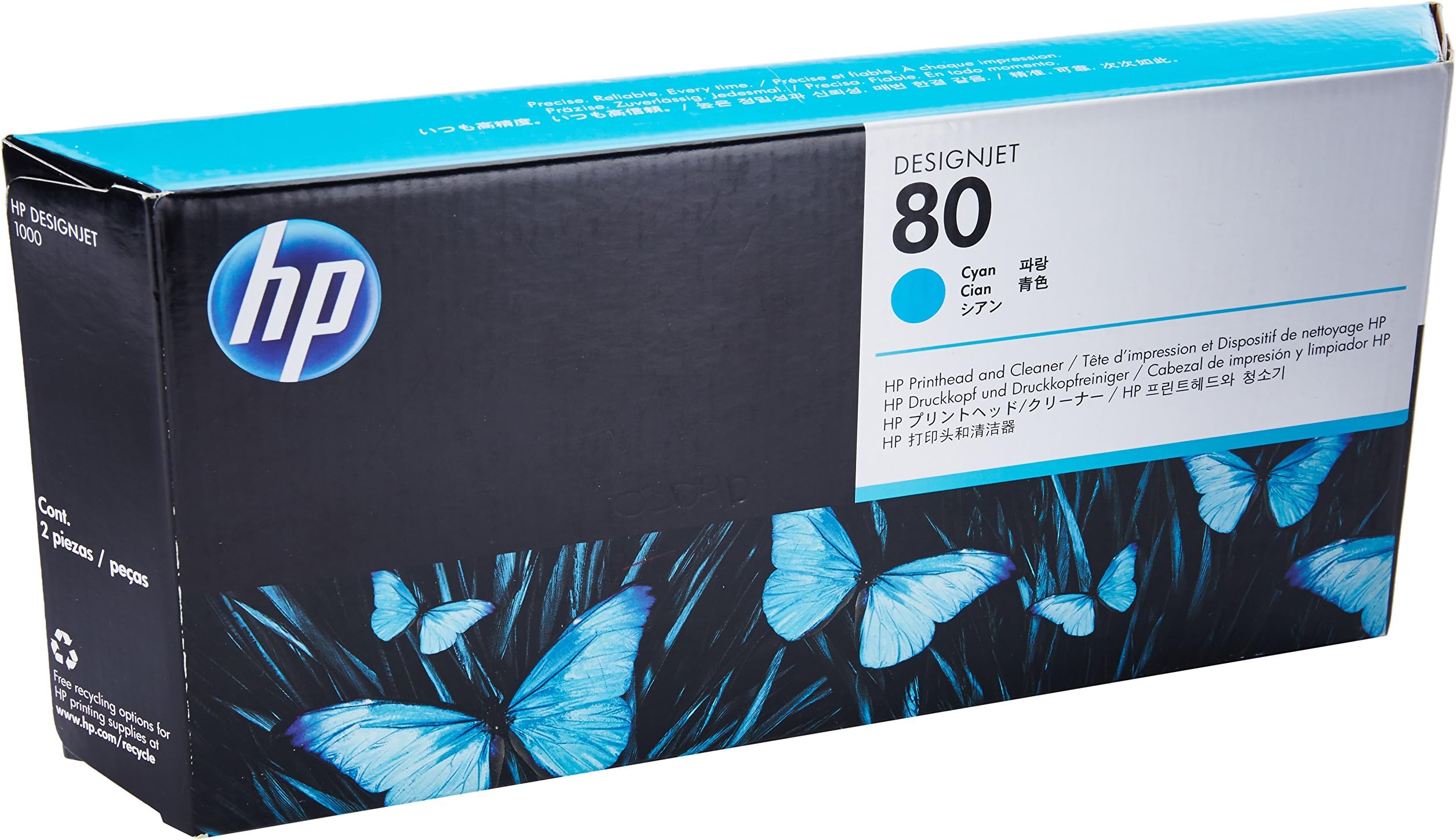 Hp (Hewlett Packard) Original C4821A Hp 80 Designjet Printhead And Printhead Cleaner, Cyan