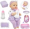 Muñeca Bebé SMILESSKIDDO con Cuna Portabebés de 12 Pulgadas, Set de Juego para Niños Pequeños | Accesorios con Manta Lavable, Almohada y Biberón, Muñecas de Cuerpo Suave para Niñas de 2+ Años, Juguetes y Regalos 1