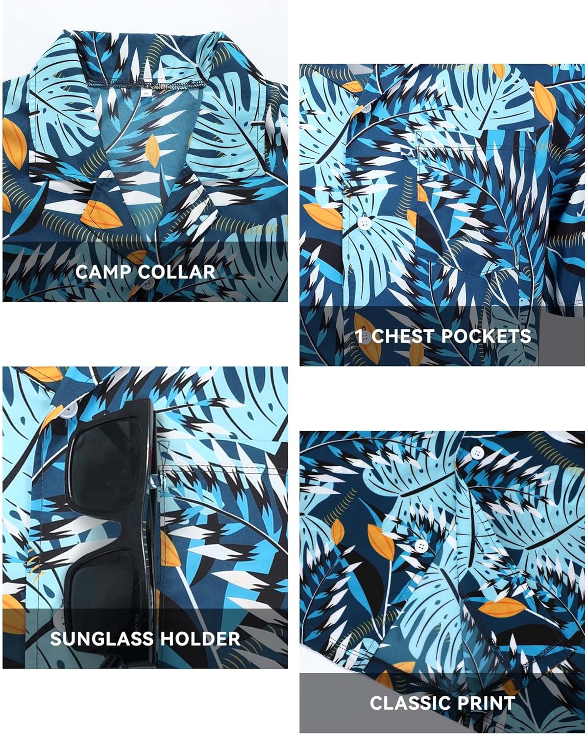 Hawaiian Shirts for Men Short Sleeve Casual Button Down Shirt Summer Beach Aloha Shirt Holiday Party Tropical Print - Image 5
