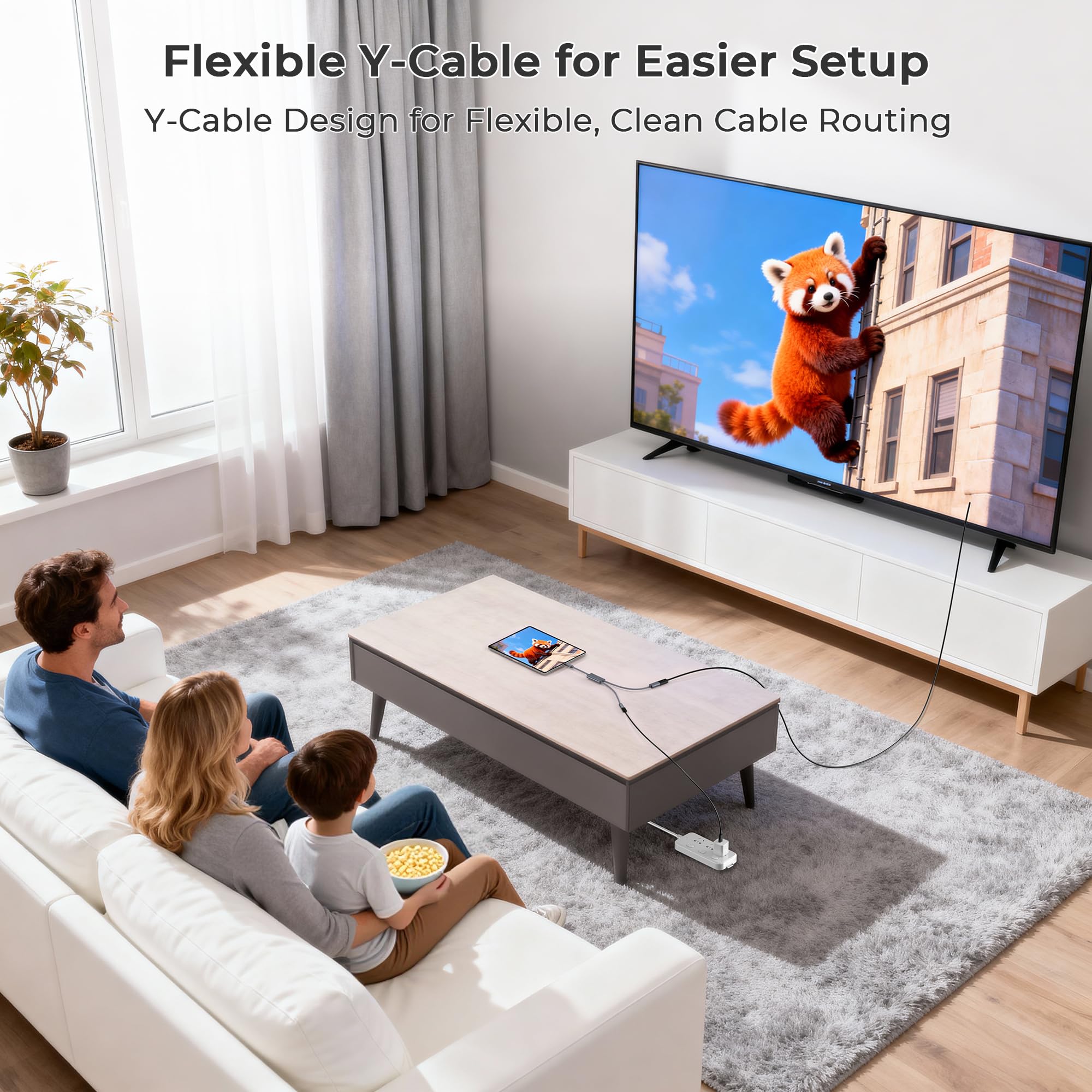 Basesailor Adaptateur USB C vers HDMI,2-en-1 Type C vers HDMI 4K@30Hz avec charge PD 100W femelle pour iPhone 17/16/15 Pro Max Plus,MacBook,iPad Air/Mini,Samsung S25/S24/S23,Steam Deck,Nintendo Switch