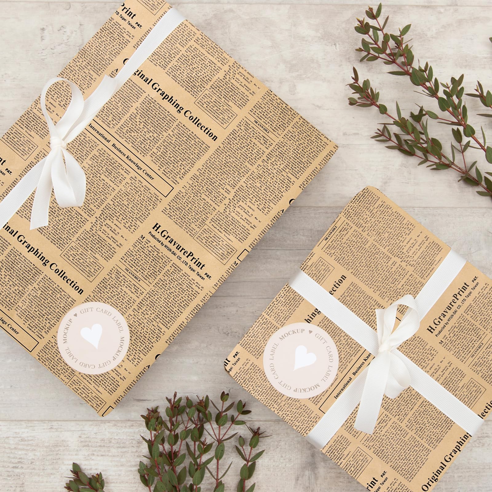 Whaline Vintage Newspaper Wrapping Paper - Not Roll - Old Newsprint Gift Wrap Paper Folded Flat Retro Kraft Magazine DIY Craft Art Paper for Wedding Birthday Party Decor Supplies, 10 Sheets - Image 7