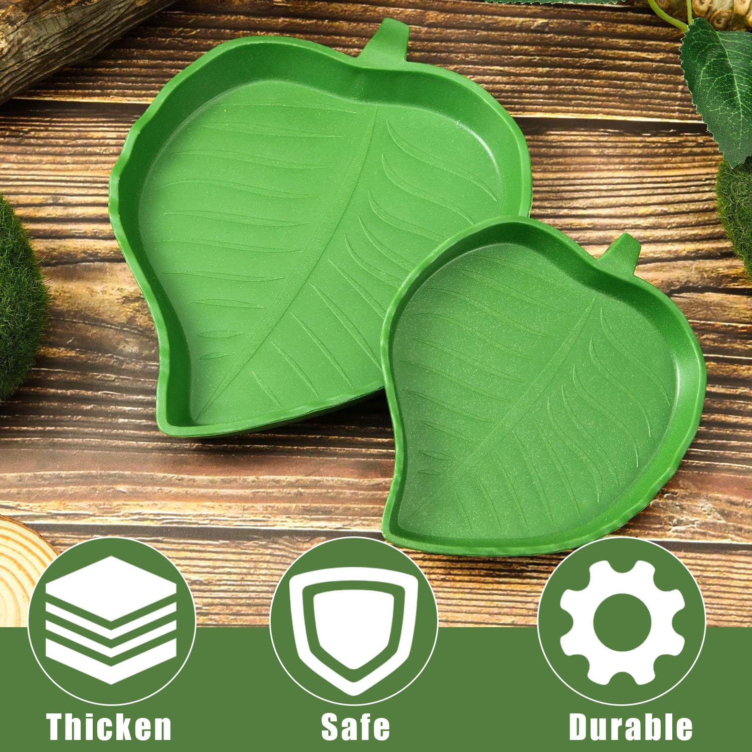 2 Pièces Assiette de Bol d'eau de Nourriture, Bol Alimentaire Reptiles, Bol à Boire pour Maison de Tortue, Assiette de Nourriture de Tortue, pour Boire et Manger des Animaux de Compagnie