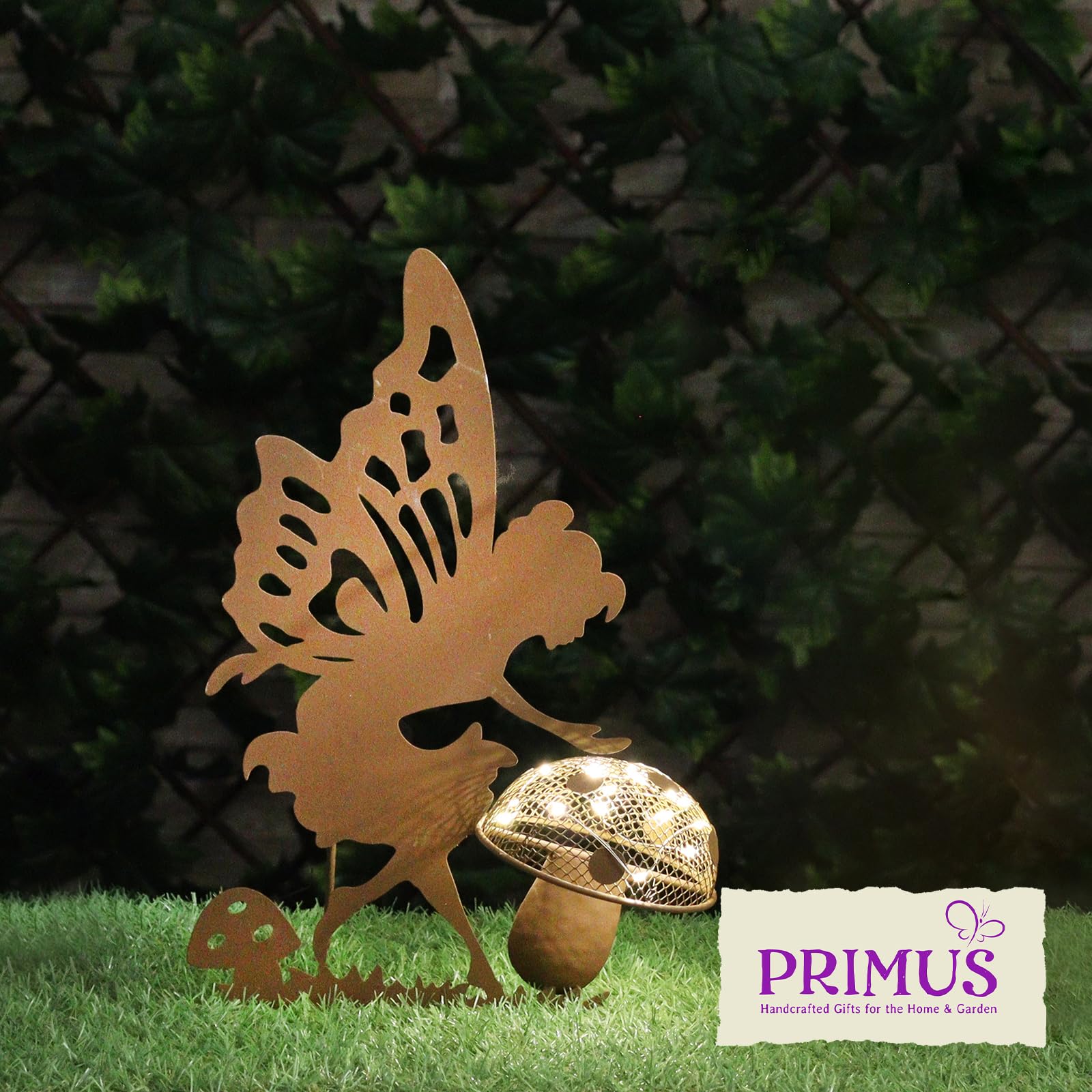 Primus Solar-Gartenstecker, Metall, Rost, 20 x 17,5 x 44 cm