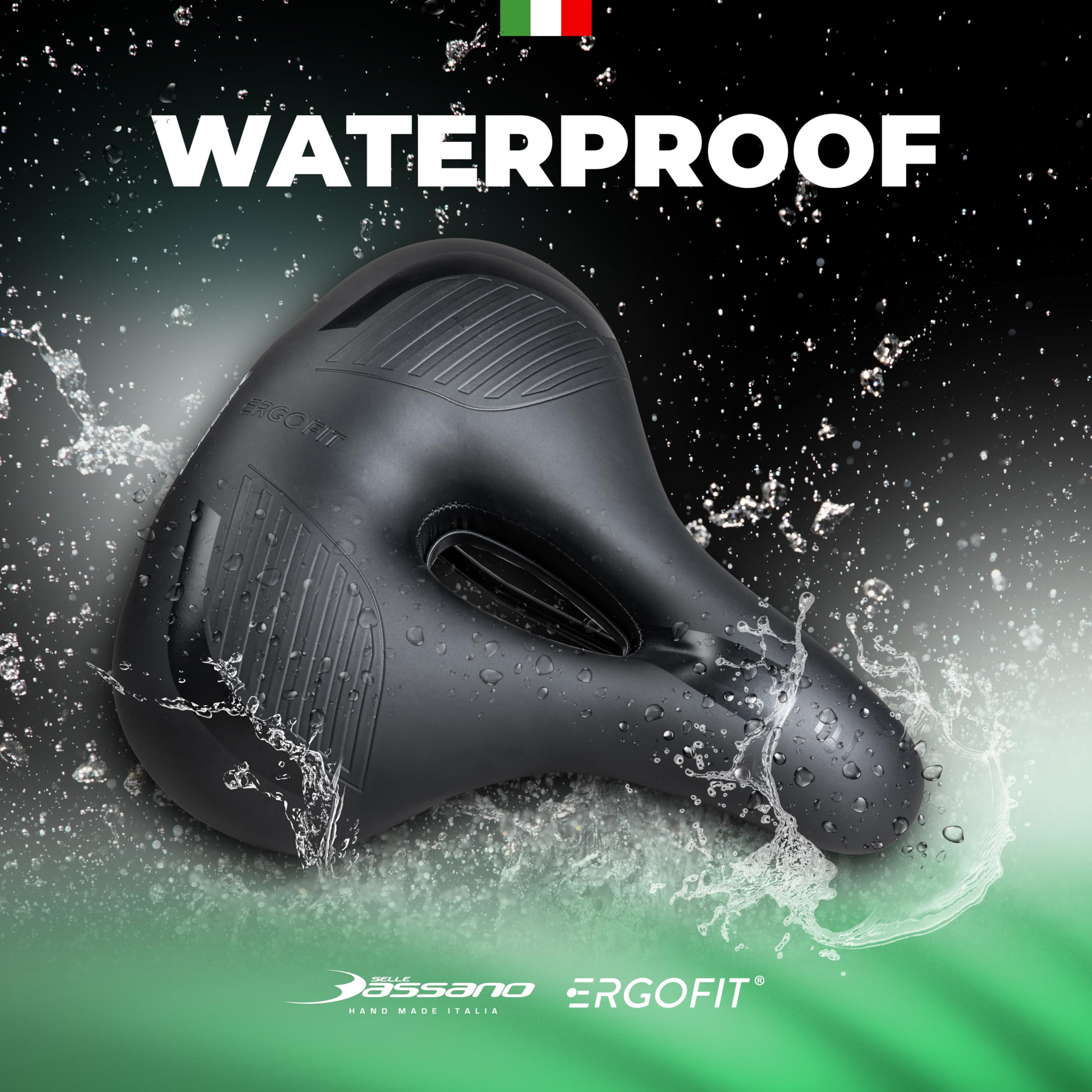 Selle Bassano - Viale Ergofit City XXL SIL Ready, sillín para bicicleta con tecnología Ergofit, cómodo y ergonómico, fabricado en Italia
