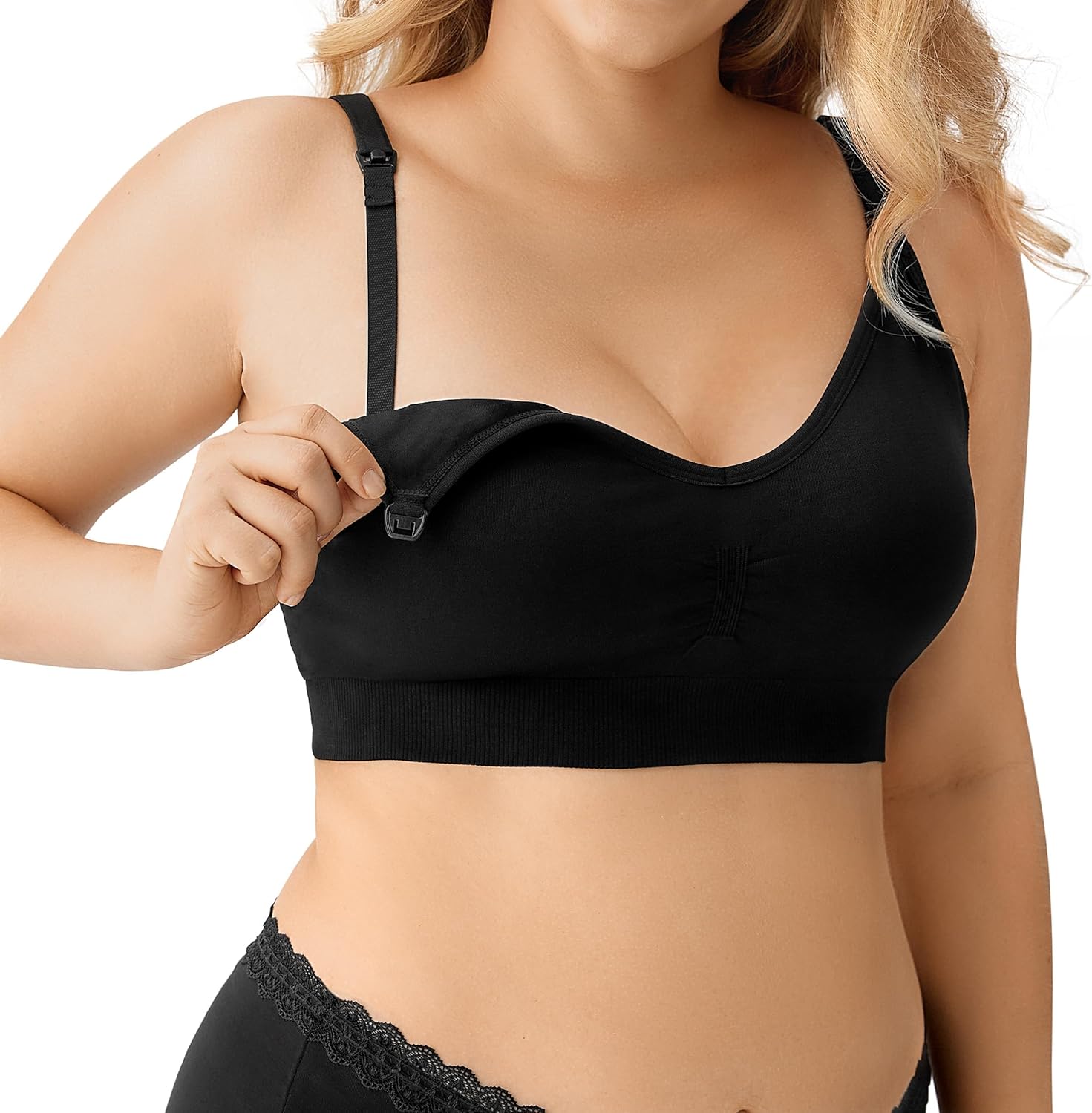 HBselect Women Maternity Bras 5 Pack Nursing Bras for Breastfeeding Seamless Pregnancy Sleep Bralette with Extra Extenders thumbnail
