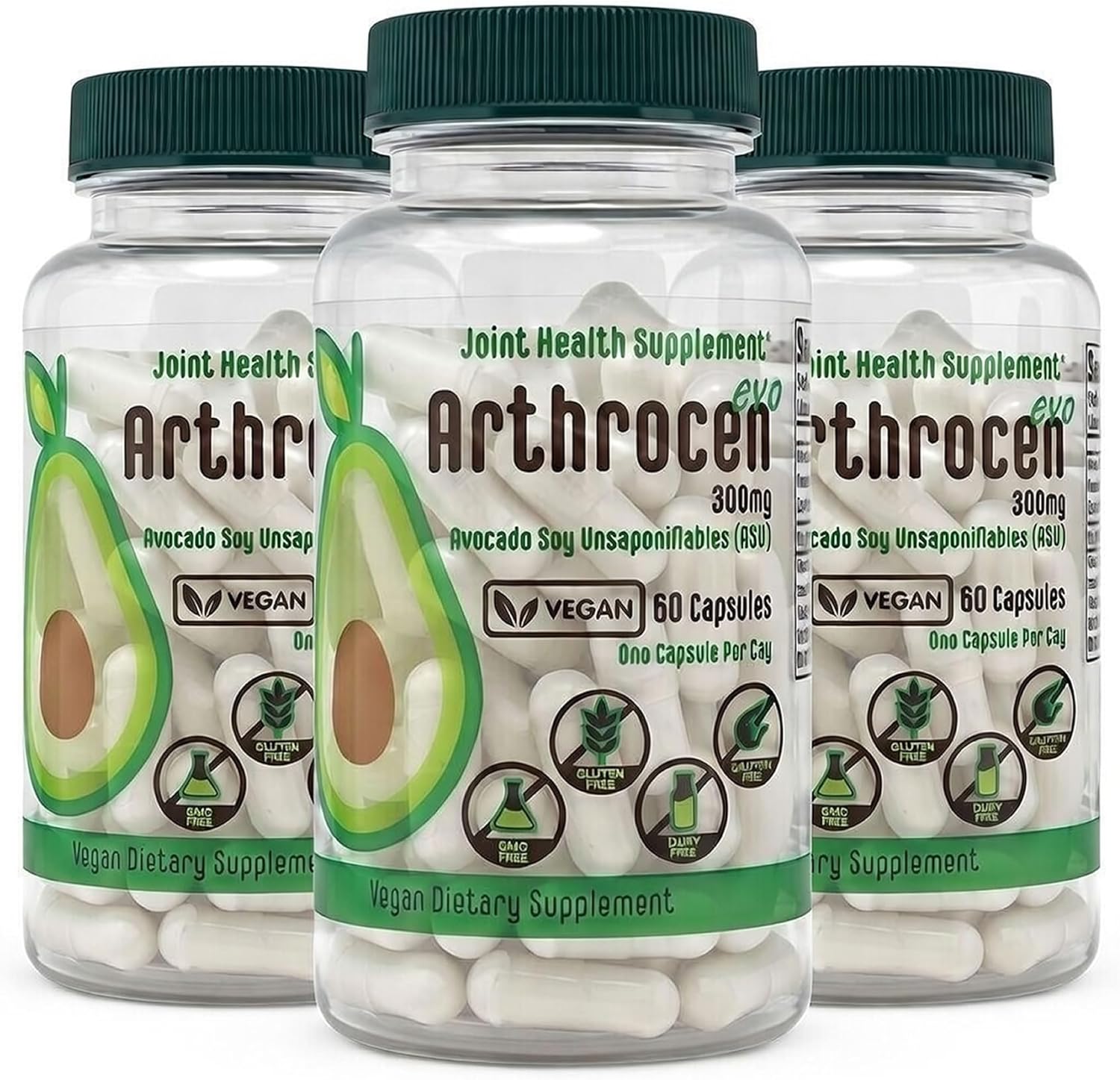 EVO ASU 300 mg Vegan Joint Comfort & Mobility Support Supplement – Clinically Evaluated, Made in USA Plant-Based Formula, Glucosamine Alternative, 60 Capsules (2 Months)