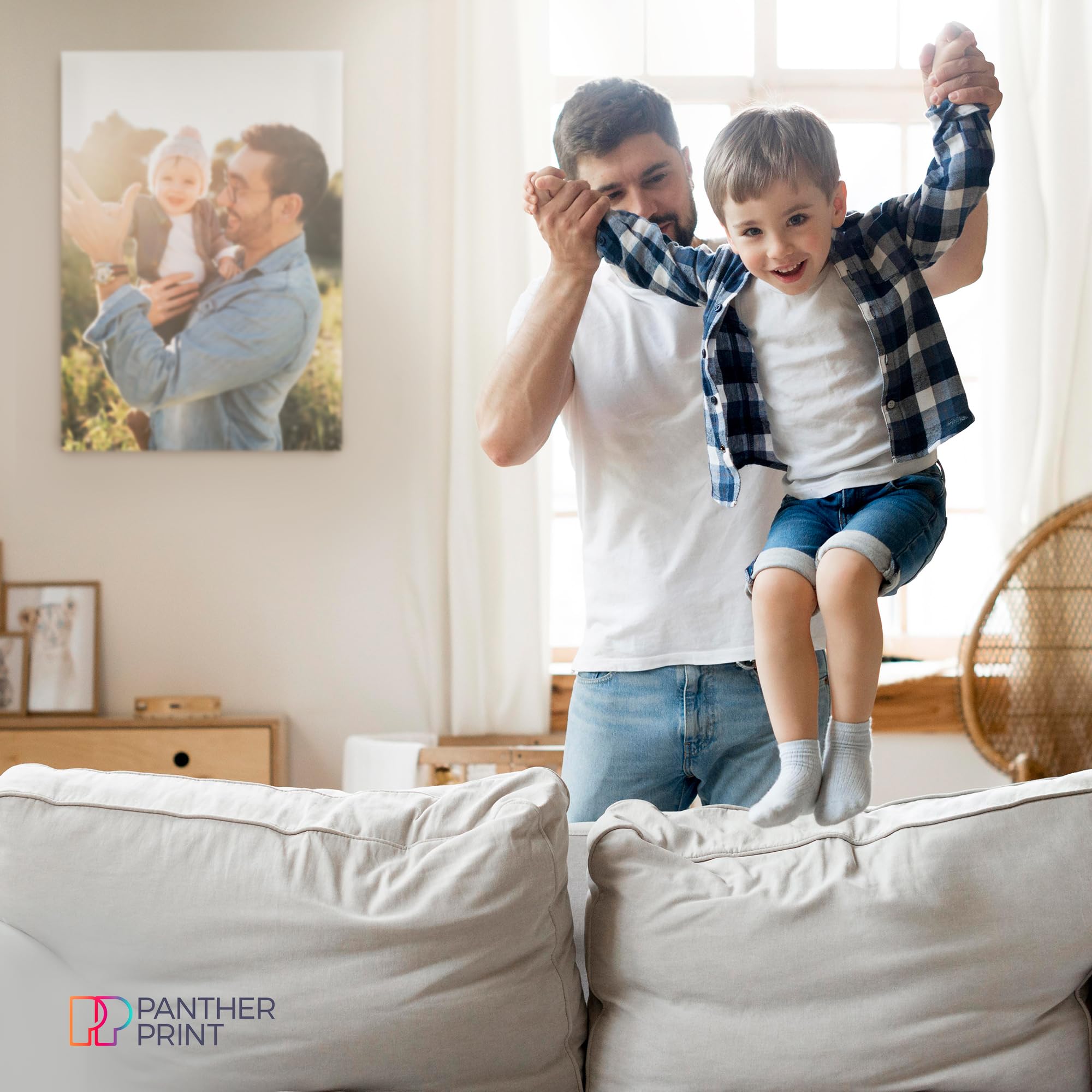 Panther Print Lienzo Personalizado con Foto, Lienzos de Fotos de Tu Familia y Mascotas en Lienzo, Lienzos Personalizados con Fotos, Cuadro Foto Ocasiones Especiales, 76x51cm