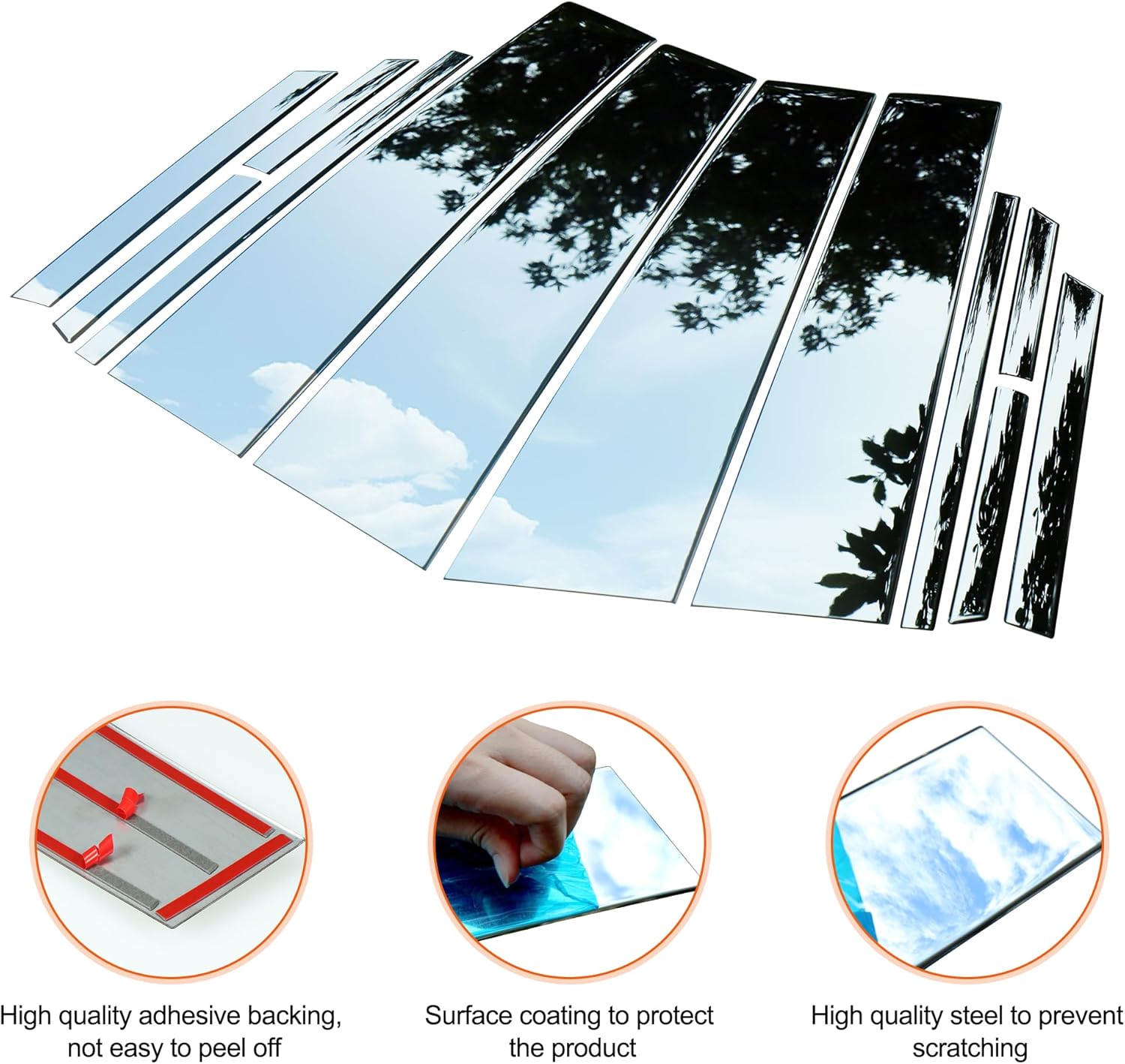 G Door Window Pillar Posts Trim Molding Stainless Steel Fit for Toyota Corolla 2019 2020 2021 2022 2023 Cover Silver 12-pc