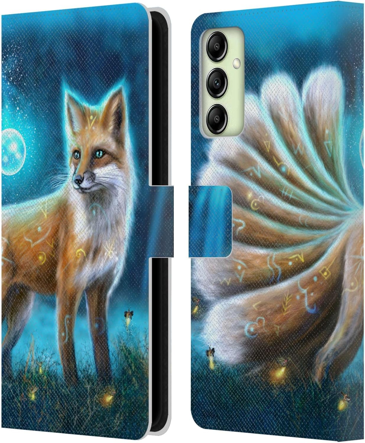 Head Case Designs Officially Licensed Anthony Christou Beach Dragon Dream Catcher Fantasy Art Leather Wallet Case Compatible with Samsung Galaxy A14 5G