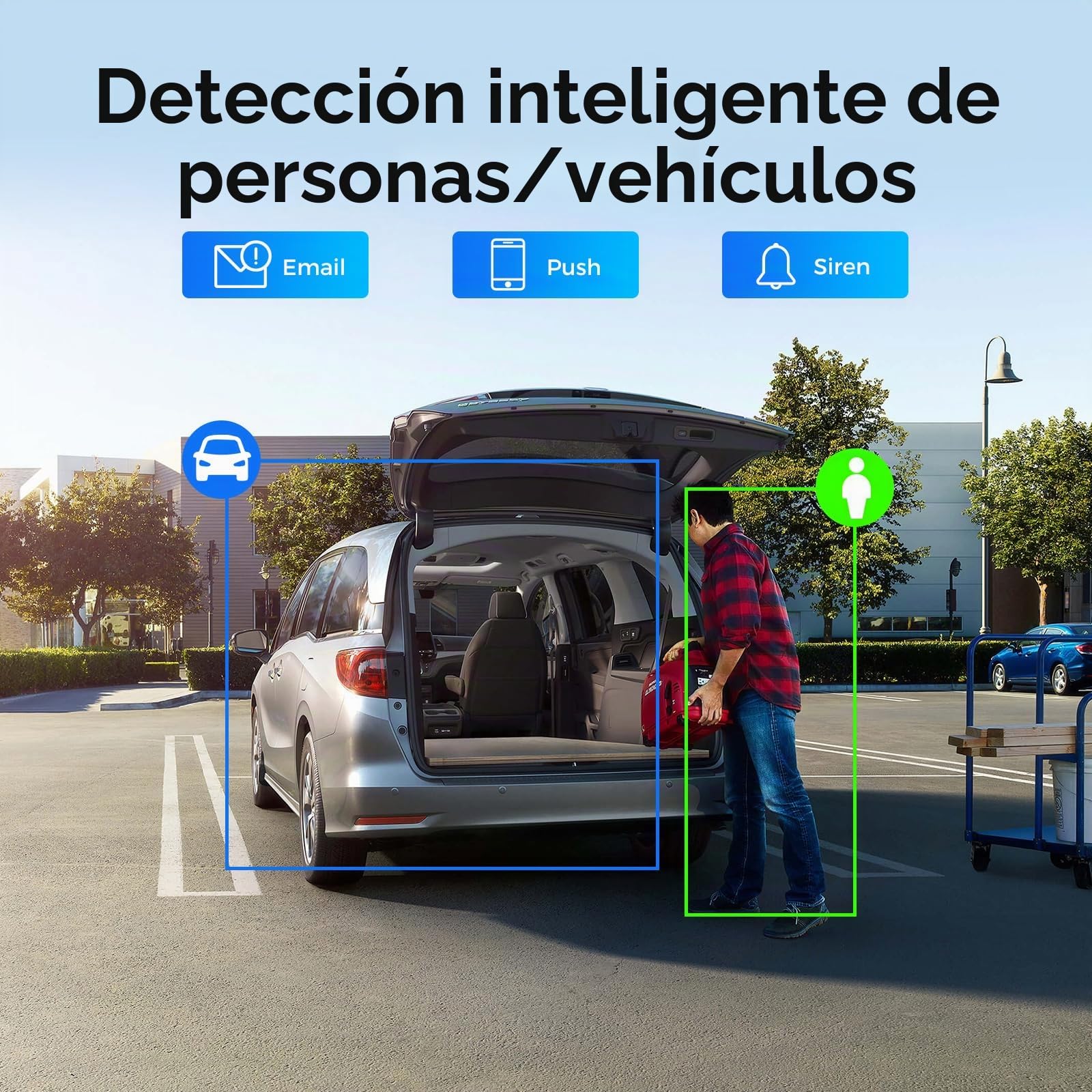 Hiseeu 5MP Kit Camara de Vigilancia WiFi Exterior, PTZ Cámara de Seguridad, 4X Camara IP y 10CH NVR,Detección y Seguimiento, Visión Nocturna en Color 1TB HDD
