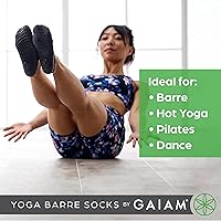 Vista 10 de Gaiam Grippy Studio Yoga Socks for Extra Grip in Standard or Hot Yoga Negro/Gris (Estudio)
