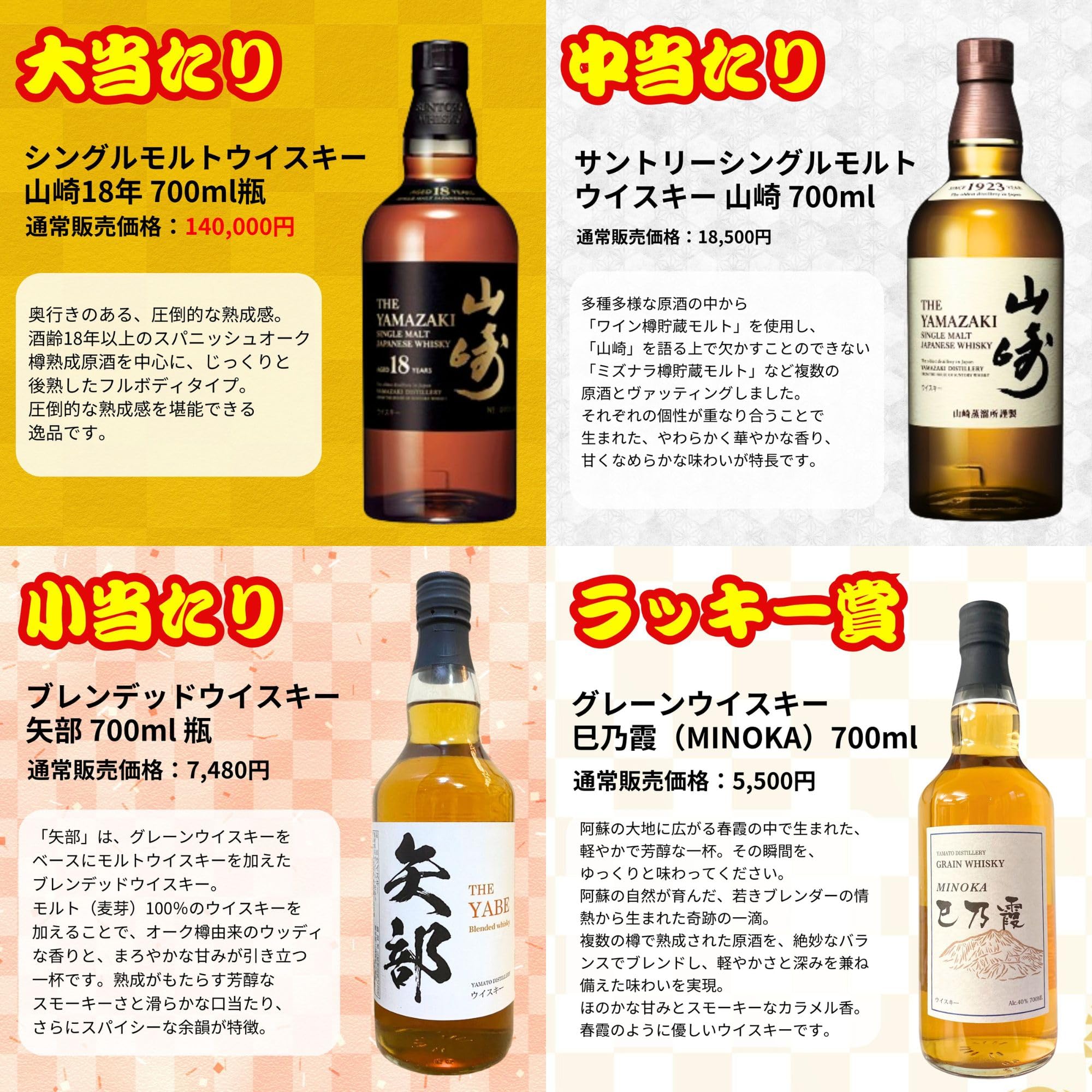 Amazon.co.jp: 一攫千金 松の道【500口限定】 豪華 ウイスキーくじ