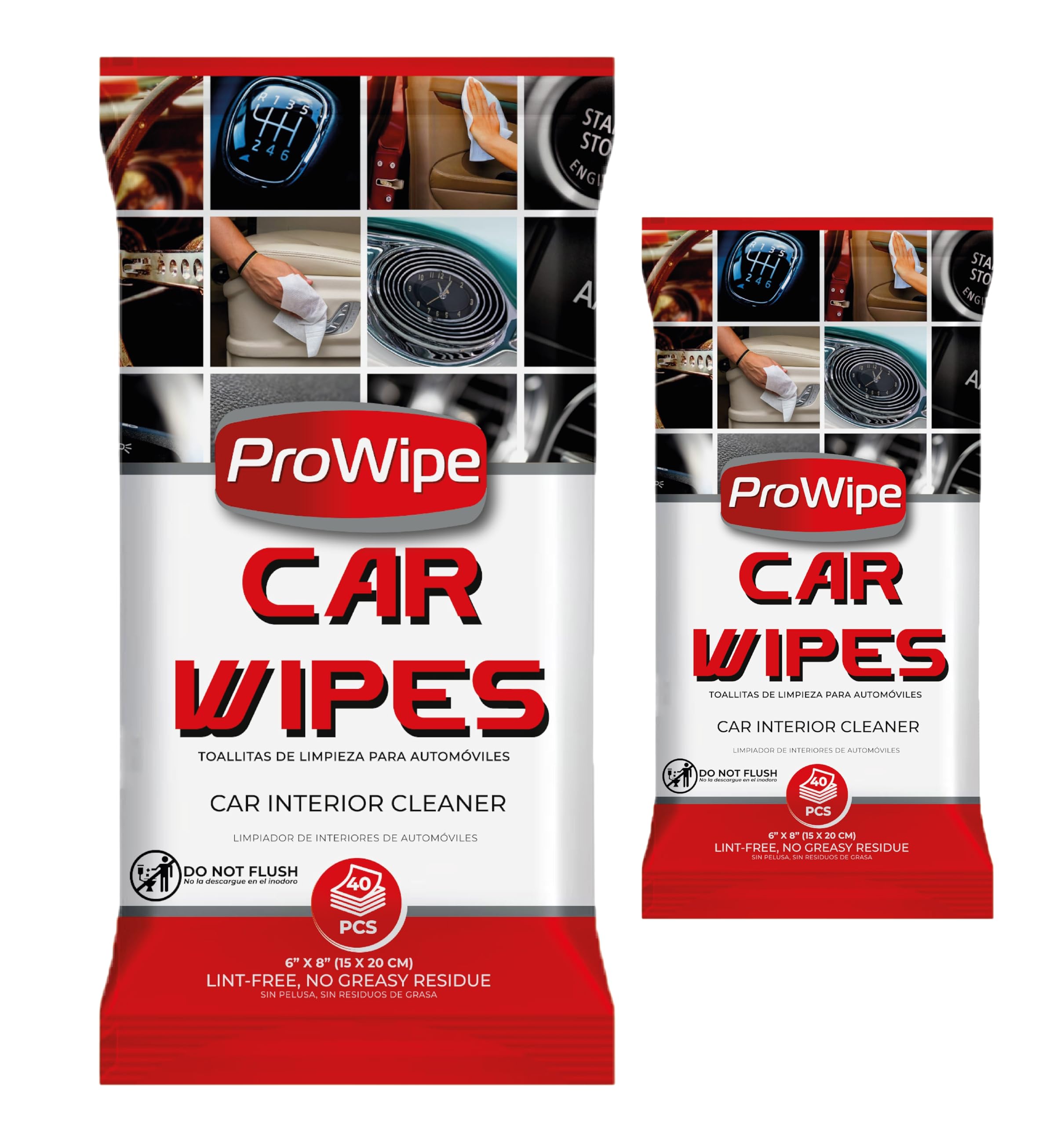 Car Cleaning Wipes - Car Interior Cleaner Dashboard Cleaner 2x40-80 Count Residue-Free Wipes for Interior Surfaces From Dashboard