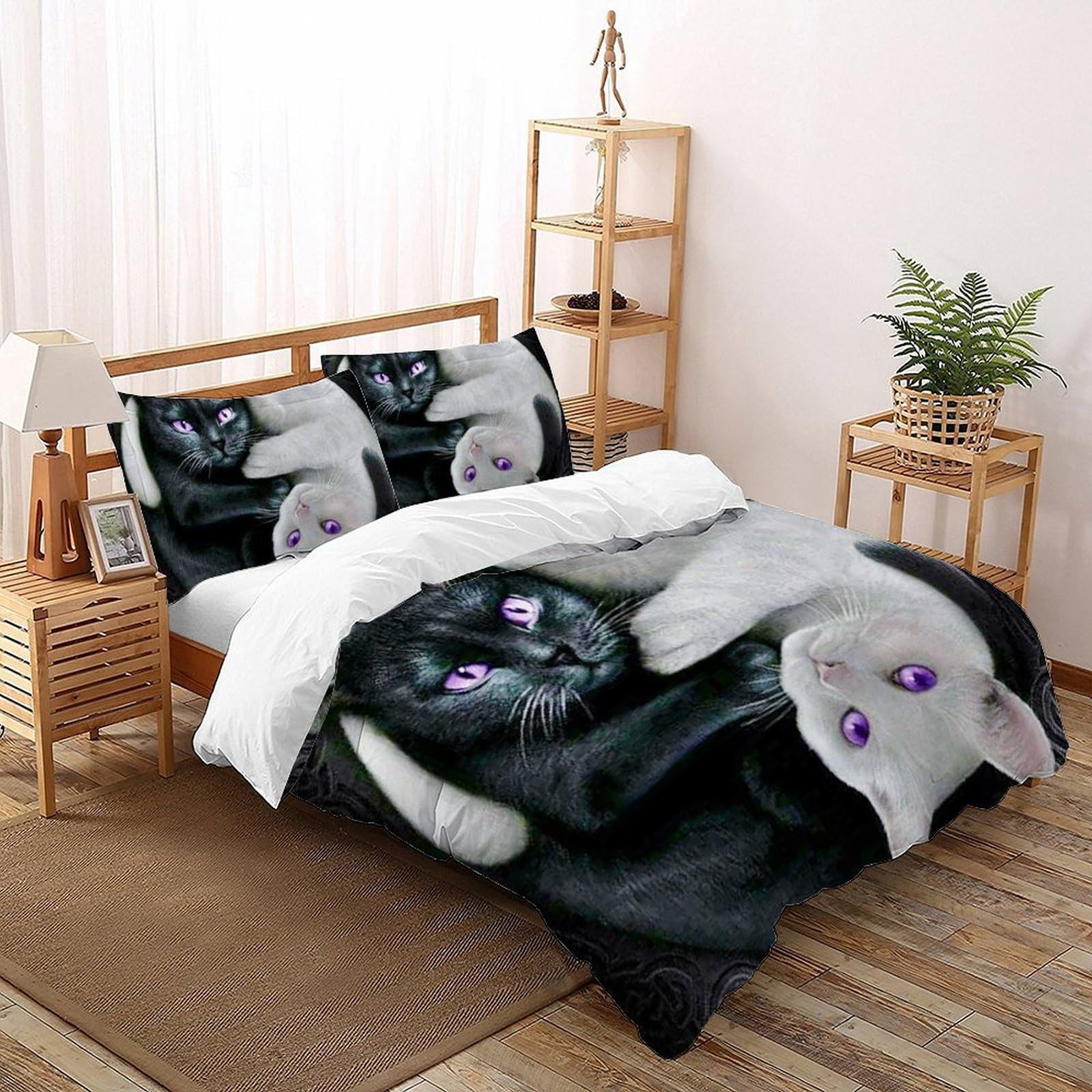 Housse de couette animaux imprimé 3D pour chambre de fille et ambiance nature