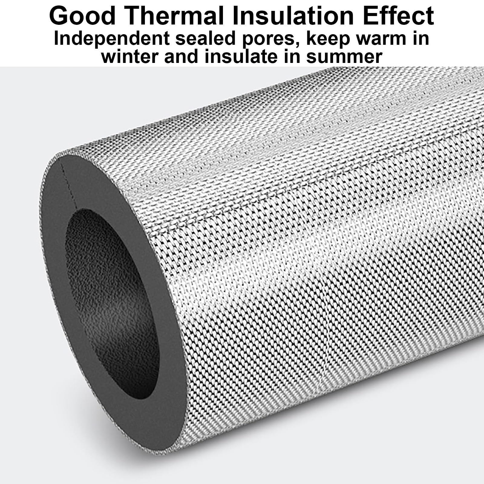 Tubo De Espuma Aislante For Tuberías, Tubo Aislante De Caucho, Envoltura De Conducto Precortada Con Papel De Aluminio, For Exteriores, Agua Fría Y Caliente, Preservación Del Calor(114mmx50mmx100cm)