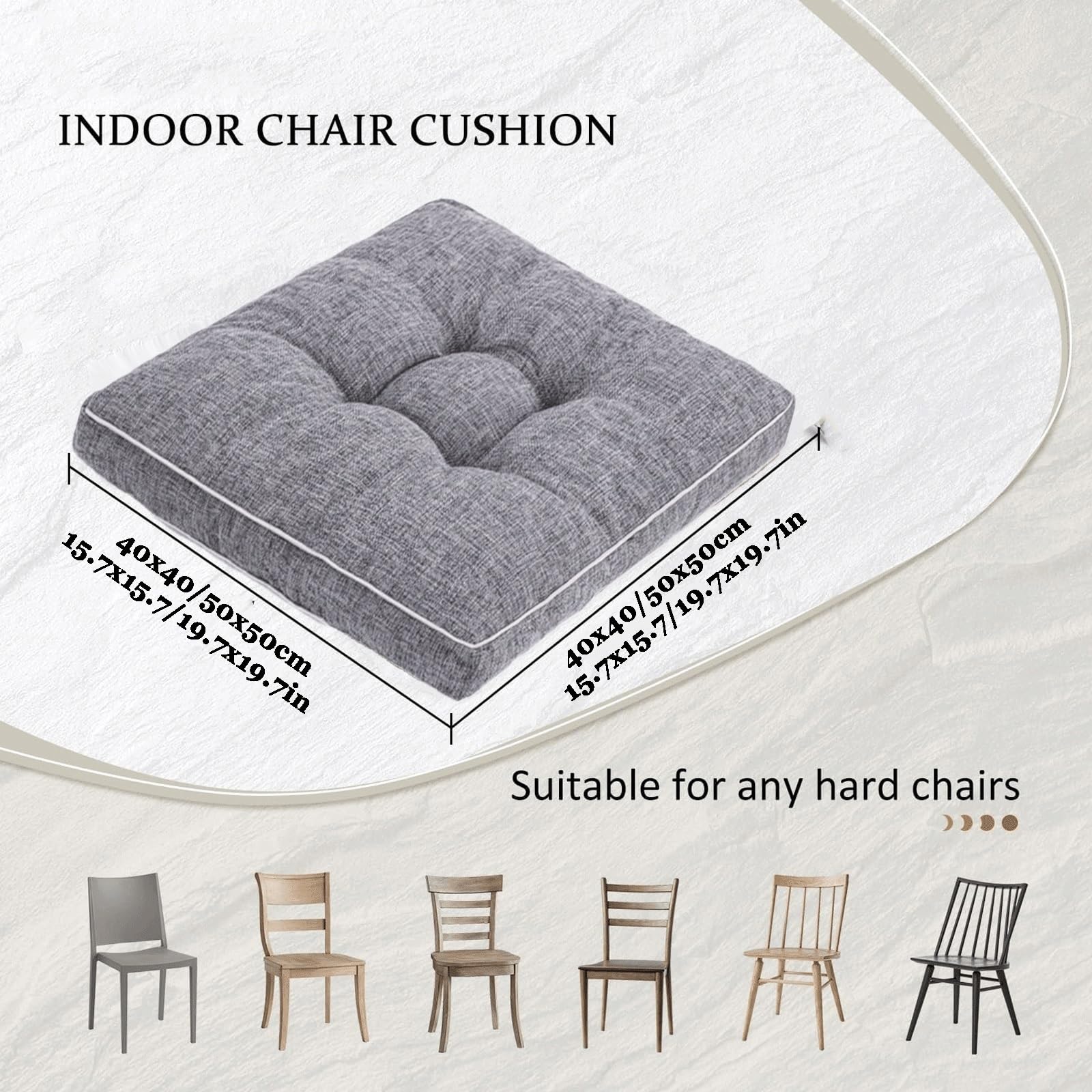 uyeoco Cojines para Sillas de Jardin, 50x50cm/45x45cm/40x40cm Cojín Asiento Comedor, for Decorativo Cocina Oficina Exterior terraza(D6,2PCS_50X50CM)