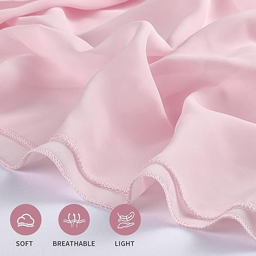 Miniatura 10 de SoarDream - Camino de mesa de gasa, color rosa bebé, de 27 x 120 pulgadas, camino de mesa de estilo romántico ideal para fiesta de boda