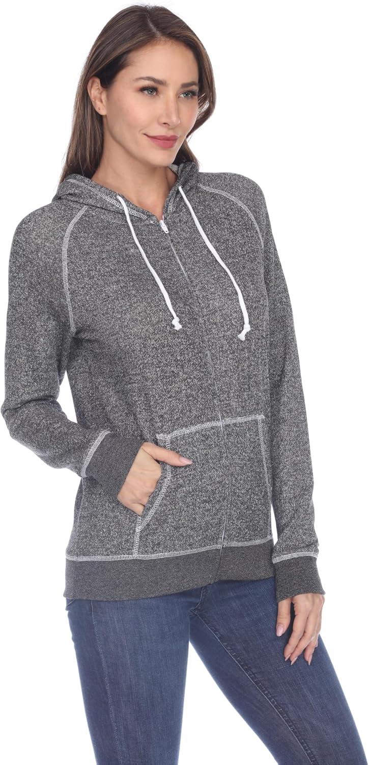 long Sleeve Zip Hoodie Women Cotton Blend Pocket long Sleeve Jacket，Comfortable FrenchTerry Hoodie for Everyday - Image 2