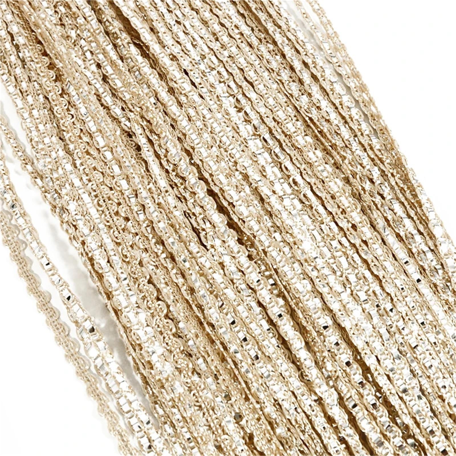 Rideau de Perles Rideau à Pompon perlé étincelant | Séparateur de Cordes décoratif for Portes, Chambre Boho Chic et décoration Mariage pour Porte de Balcon(Champagne)