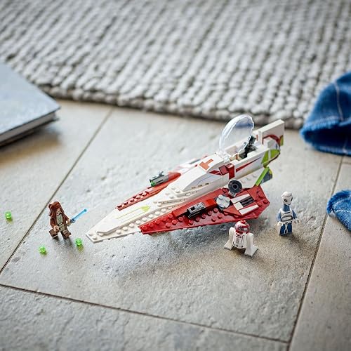 LEGO Star Wars Jedi Starfighter di Obi-Wan Kenobi, Modellino da Costruire di Astronave Giocattolo da l'Attacco dei Cloni con Spada Laser, Figura di Droide R4-P17 e Minifigure Personaggio Taun We 75333 - 5