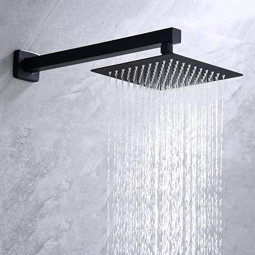 Miniatura 4 de SUMERAIN Sistema de ducha de lluvia negro mate con ducha de mano, válvula mezcladora de ducha de equilibrio de presión