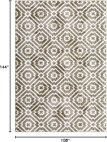 Miniatura 31 de COZYLOOM Alfombra marroquí vintage de 8 x 10 pies para sala de estar, antideslizante, lavable, alfombra retro con estampado geométrico moderno, gris