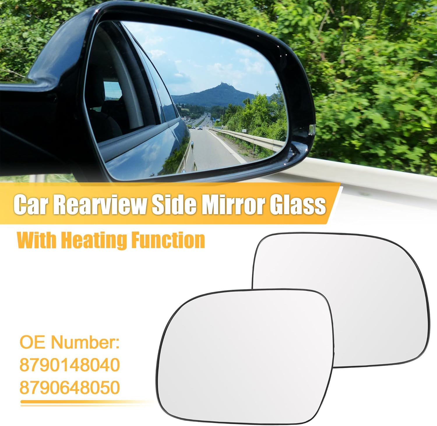 X AUTOHAUX 1 Pair Car Left Right Side Rearview Heated Mirror Glass with Backing Plate for Lexus RX300 RX330 RX350 RX400H 2004-2009 No.8790148040/8790648050