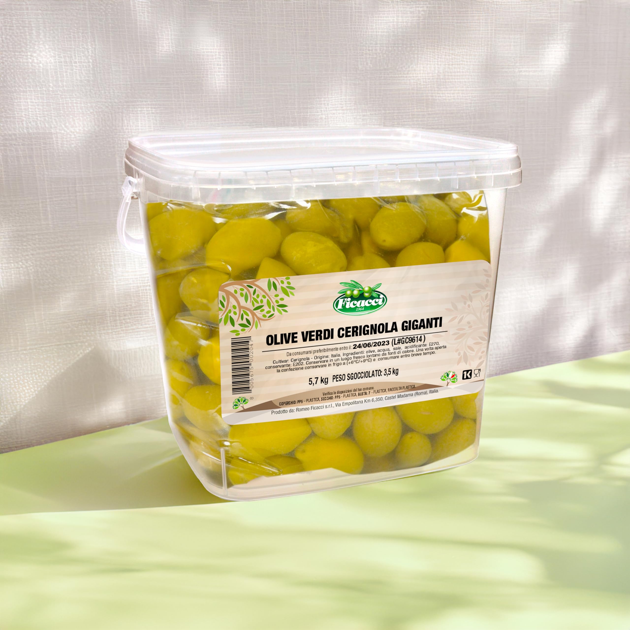 Ficacci - Olive Verdi Cerignola Giganti 3,5Kg