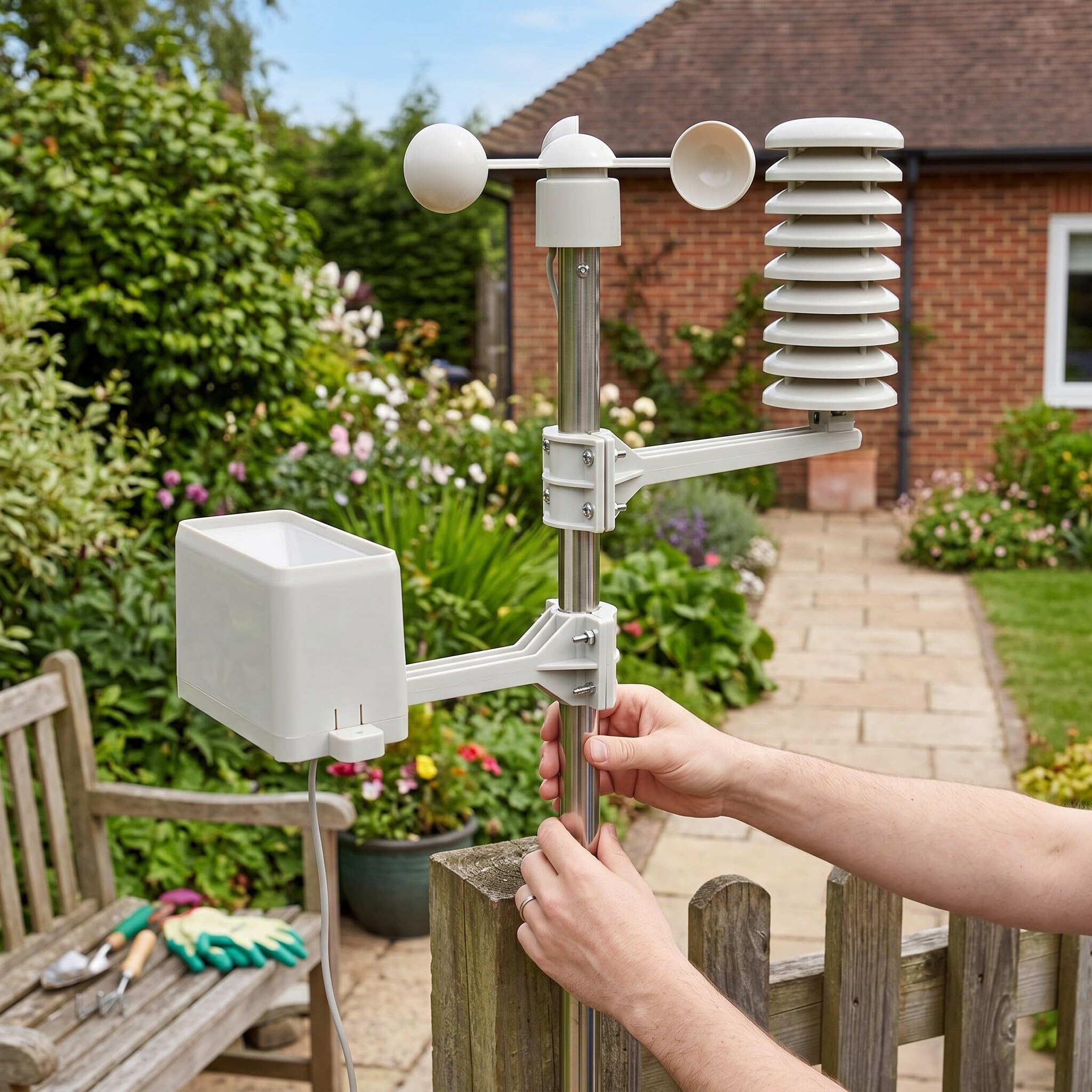 Windbecher, 3 Becher Windmessdetektor, Windgeschwindigkeitssensor-Anemometer mit RJ11-Anschluss, WH2081 Ersatzteil für Wetterstation Zum Testen der Windgeschwindigkeit