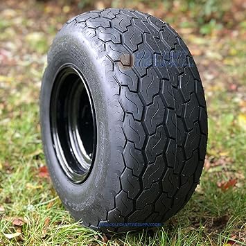 Steeleng 18X8.50-8 OEM Golf Cart Tires and Black Steel Golf Cart Wheels Combo - Set of 4