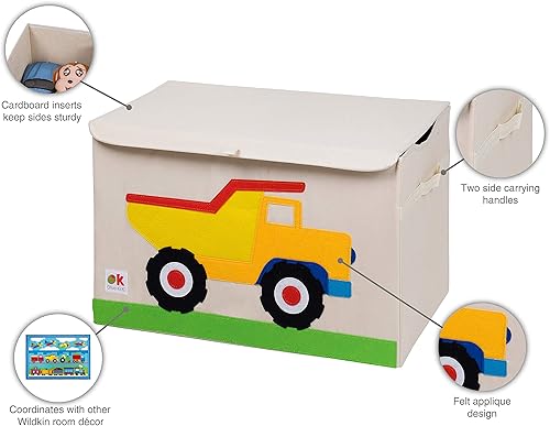 Miniatura 4 de Wildkin Baúl de juguete de tela para niños y niñas, mide 24 x 15 x 14 pulgadas, almacenamiento de juguetes, cuenta con mango de gartería e inserto