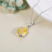 Vista 3 de ONEFINITY Collares de ámbar de plata de ley 925 con colgante de ámbar, regalo de joyería de ámbar para mujer