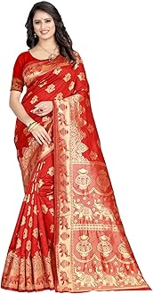 Sugathari Women's Banarasi Saree Pure Kanjivaram Silk Saree Soft new ladies 2023 Design Wear Pattu Sarees Latest Cotton Party Sari collections With Blouse Piece for Wedding sadi (SAM SAN 9016)