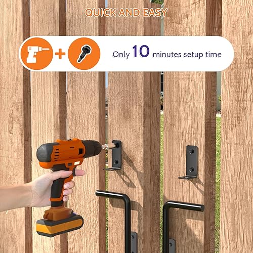 Miniatura 3 de SKYSEN Pernos de caña de 12 pulgadas para puertas, barra de caída de puerta, tapón de puerta, diámetro del pasador de caída ultra de 1932 pulgadas,