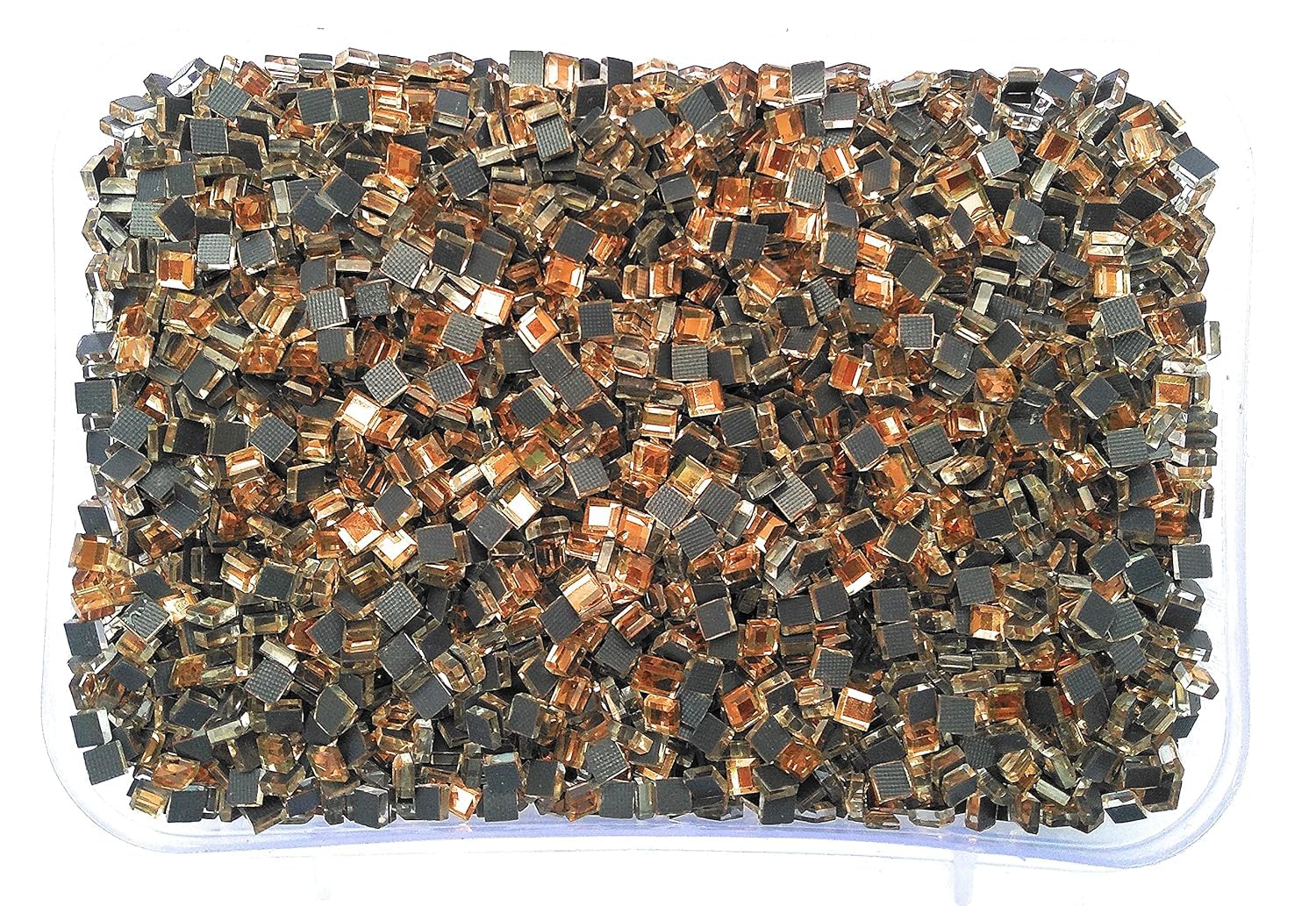 Sahoji 11000pcs Bronze Square Mosaic Mirror Pieces, Tessera for Arts and Crafts with Fabric Glue (Copper Gold, 3MM)