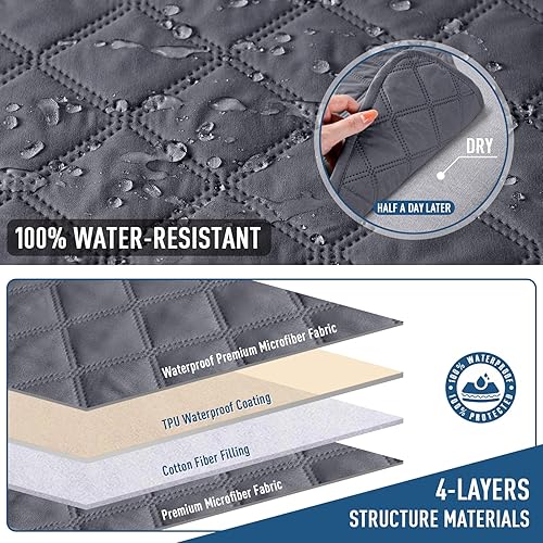 Miniatura 2 de TAOCOCO Funda impermeable en forma de L para sofá seccional, 1 funda reversible para sofá para mascotas con diván para sofá seccional en forma de L