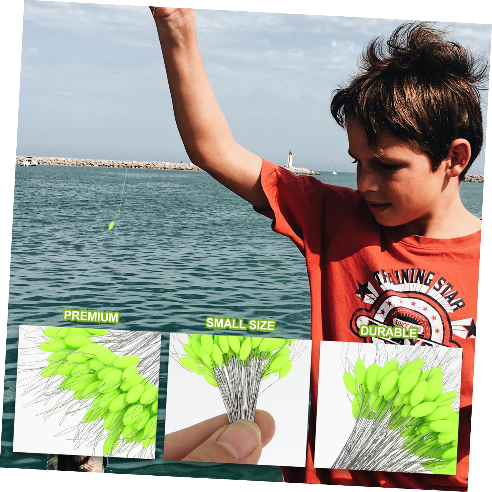 SUPVOX Lot De 2 Flotteurs De Pêche en Plastique Petits Lumineux Et Réactifs Phosphorescents Et Verts