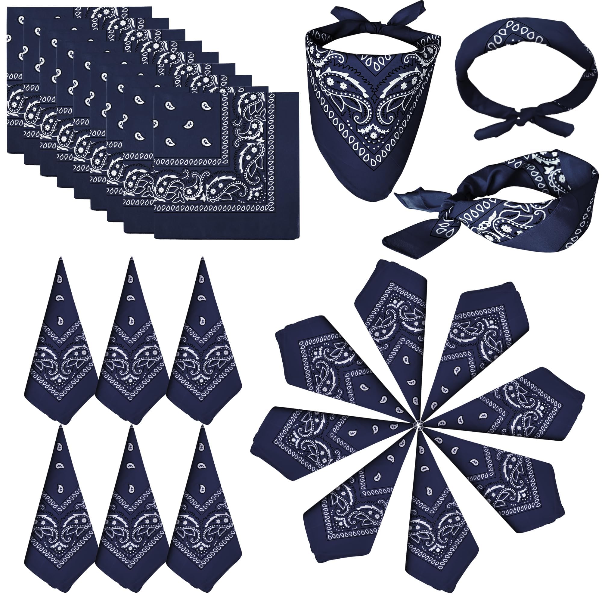 ILHSTY 32 pz donne uomini paisley bandane bulk unisex cowboy bandane testa sciarpa cravatta copertura viso neon forniture per feste