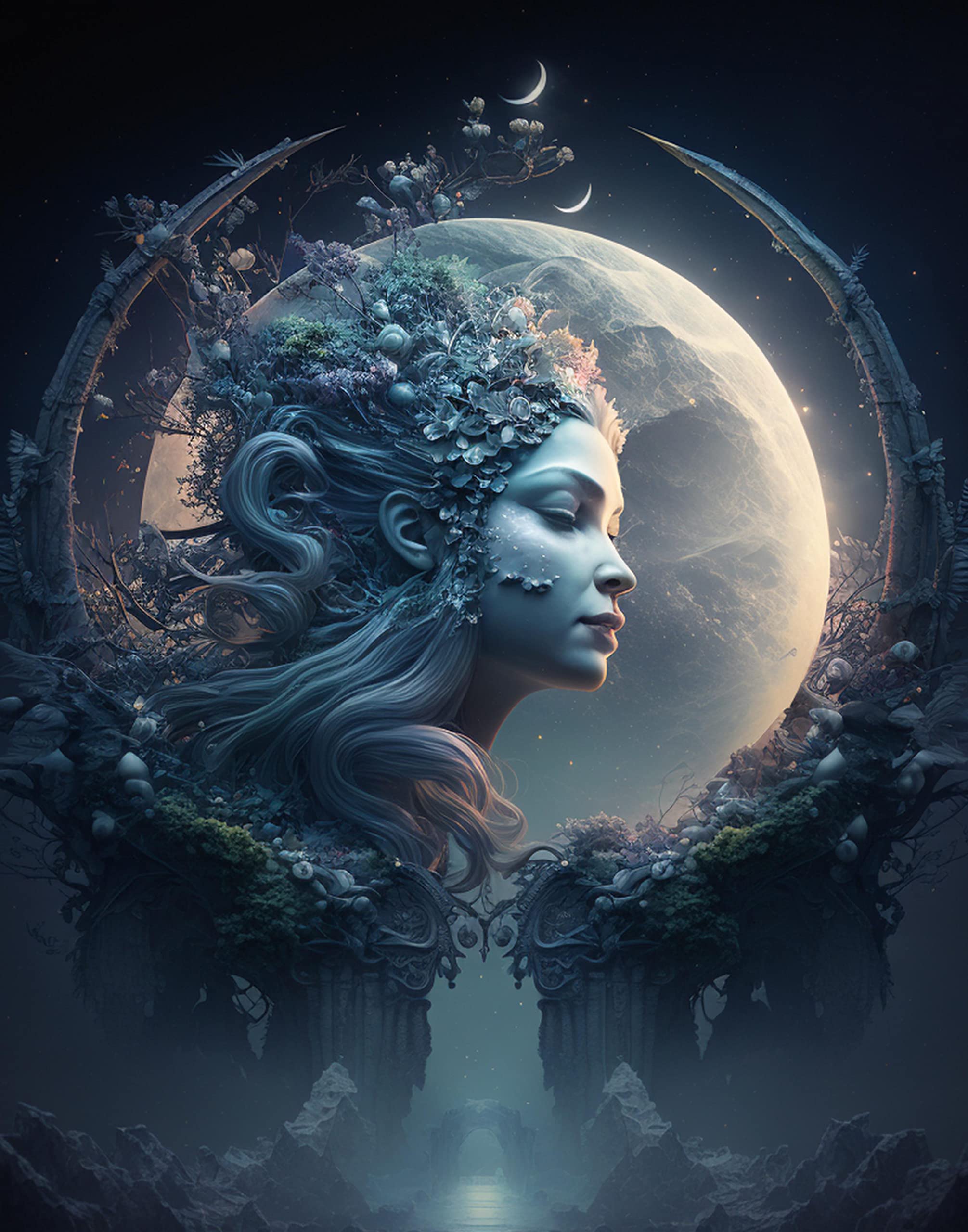 Moon Fantasy Art Moon Over Hawaii By Lance Fairly | Island Art