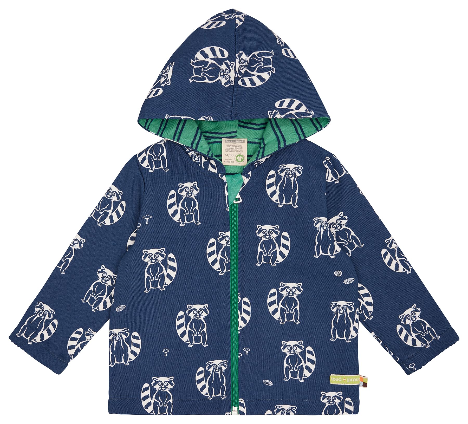 loud + proud Unisex Kinder Wasserabweisend mit Druck, Gots Zertifiziert Outdoorjacke (1er Pack)