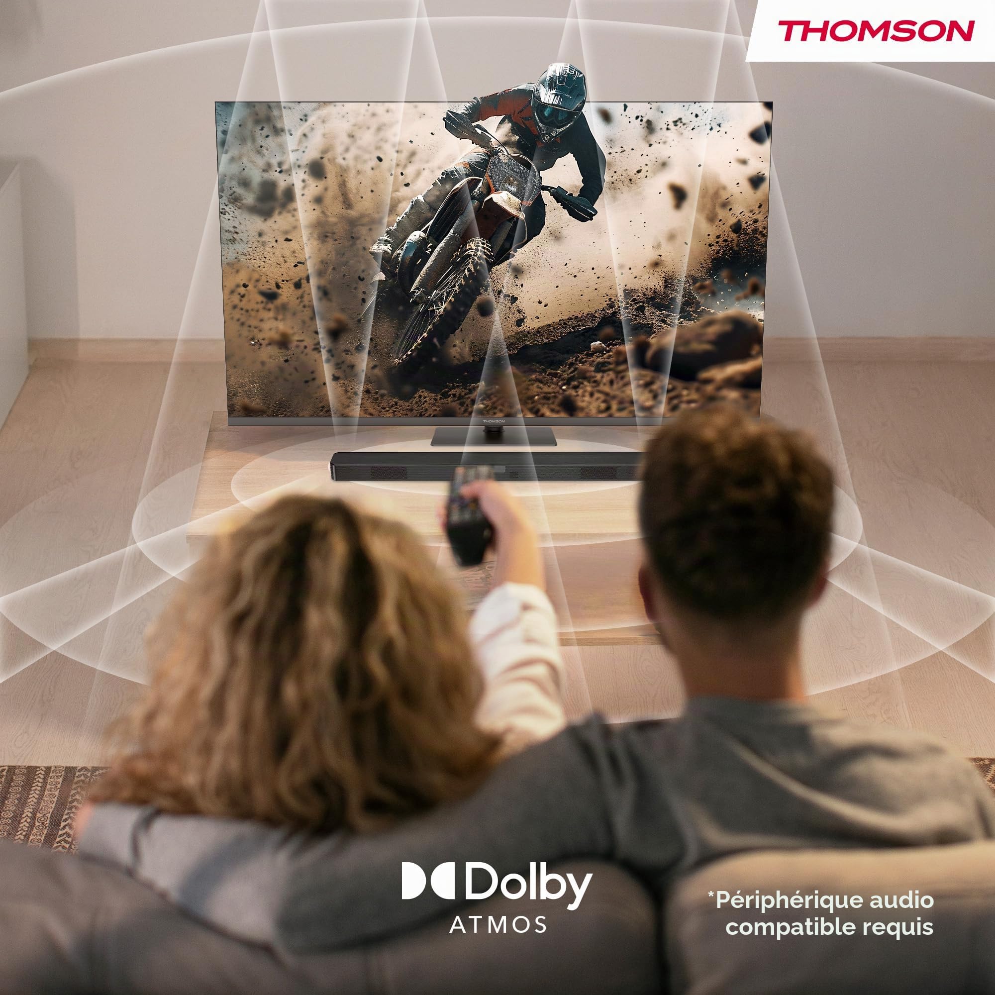 Thomson Streaming Box Plus 270 Blanc, Google TV, 4K UHD, Haut-Parleur intégré pour Commande vocale Mains Libres, Google Cast, Netflix, Disney+, Wi-FI, Adaptateur Secteur Multi-Prises, 3 Go de RAM, 32