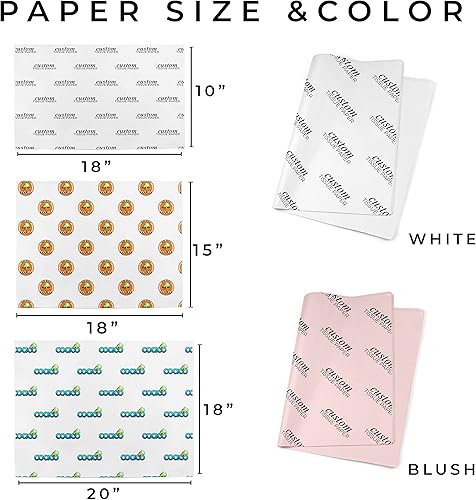 Miniatura 3 de COACO Papel de seda personalizado, diseño personalizado, logotipo o texto, ideal para vacaciones u ocasiones especiales, embalaje de pequeñas