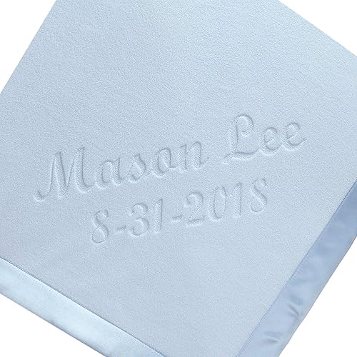 Miniatura 5 de Custom Catch Manta de bebé personalizada, rosa o azul, regalo unisex para recién nacido o bebé (texto multilínea)