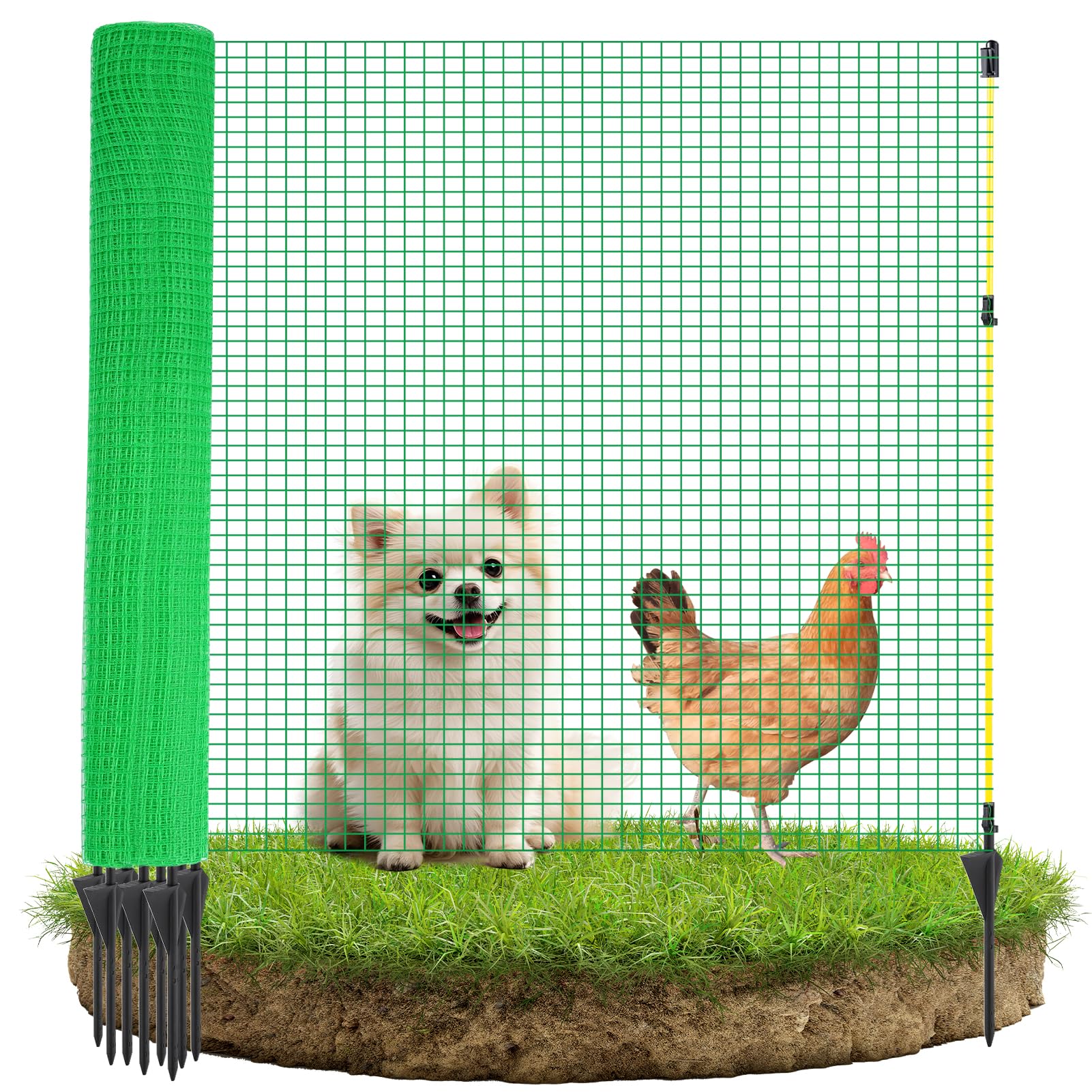farming clôture Classic Non électrifiable, 15 m x 90 cm, 9 piquets, 1 Pointe Filet pour Animaux, clôture Mobile de Jardin et Cour