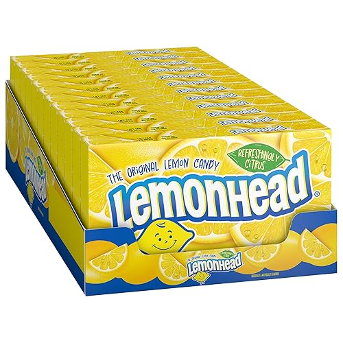 Lemonhead Caramelos de limón duro, cajas de dulces de cine de 5 onzas (paquete de 12)