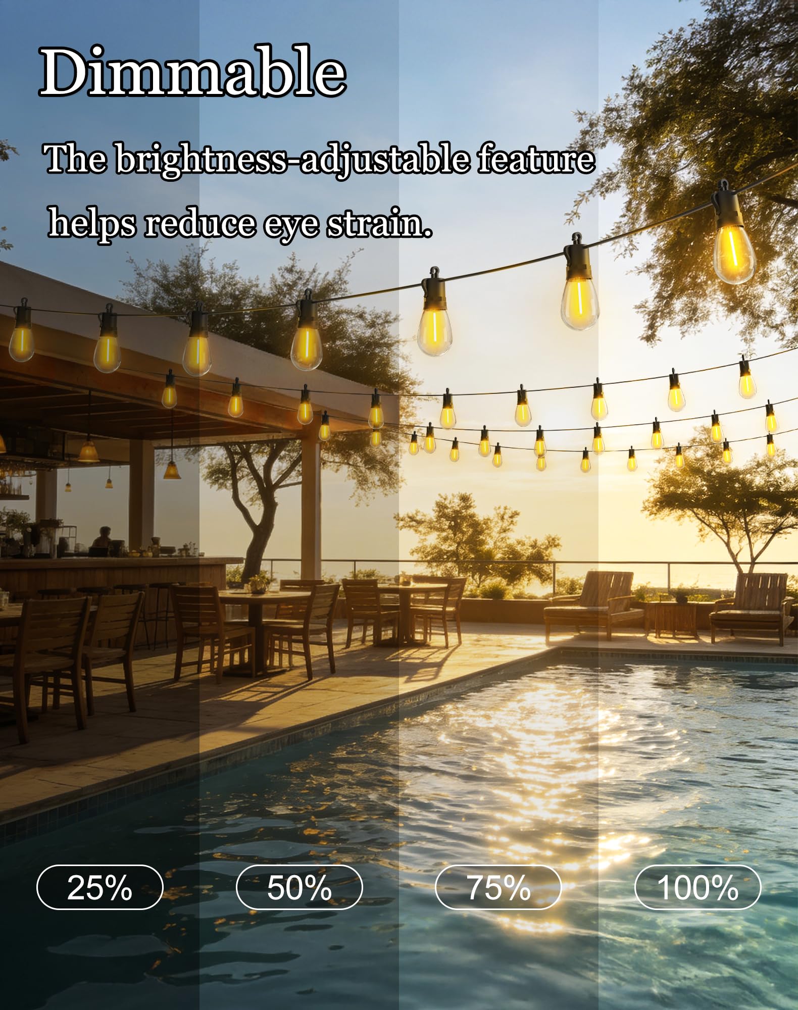 50ft-Solar-Powered-Lights-Outdoor-Waterproof-String Lights-Outside-Patio-Yard-Garden-Fence-Backyard-Deck-Porch-Balcony-Patios-Camping-Battery-Operated-LED-Fairy-Strip-Lighting-Hanging-Edison-Bulbs-S14 - 4