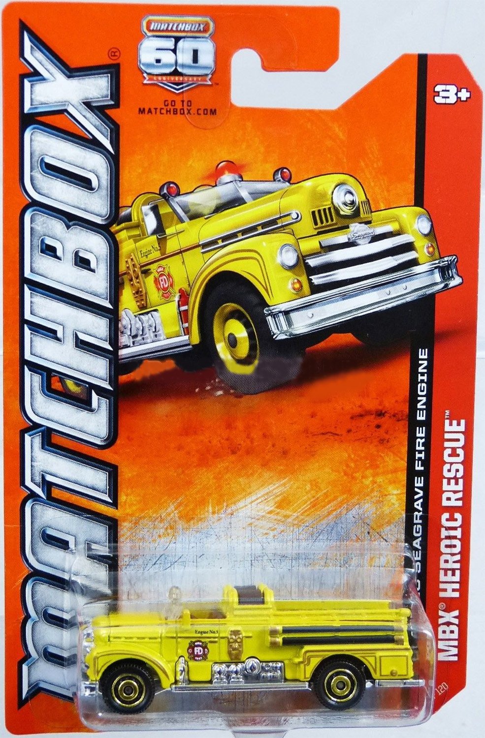 MatchboxMBX Heroic Rescue Yellow Classic Seagrave Fire Engine 17 of 120 by  Matchbox